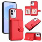 For vivo Y29 4G / T4x / Y300t Button Card Bag RFID Anti-theft Phone Case(Red) - 1
