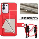 For vivo Y29 4G / T4x / Y300t Button Card Bag RFID Anti-theft Phone Case(Red) - 3