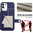 For vivo Y29 4G / T4x / Y300t Button Card Bag RFID Anti-theft Phone Case(Blue) - 3