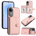 For vivo V50 / V50e Button Card Bag RFID Anti-theft Phone Case(Pink) - 1
