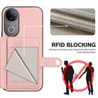 For vivo V50 / V50e Button Card Bag RFID Anti-theft Phone Case(Pink) - 3