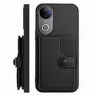 For vivo V50 / V50e Button Card Bag RFID Anti-theft Phone Case(Black) - 2