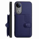 For vivo V50 / V50e Button Card Bag RFID Anti-theft Phone Case(Blue) - 2