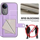For vivo V50 / V50e Button Card Bag RFID Anti-theft Phone Case(Purple) - 3