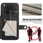 For vivo X200 Ultra Button Card Bag RFID Anti-theft Phone Case(Black) - 3