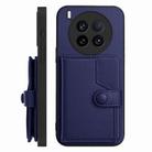 For vivo X200 Ultra Button Card Bag RFID Anti-theft Phone Case(Blue) - 2