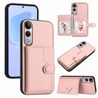 For vivo V50 Lite 4G Button Card Bag RFID Anti-theft Phone Case(Pink) - 1