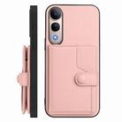 For vivo V50 Lite 4G Button Card Bag RFID Anti-theft Phone Case(Pink) - 2