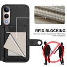 For vivo V50 Lite 4G Button Card Bag RFID Anti-theft Phone Case(Black) - 3