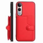 For vivo V50 Lite 4G Button Card Bag RFID Anti-theft Phone Case(Red) - 2