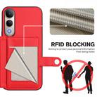 For vivo V50 Lite 4G Button Card Bag RFID Anti-theft Phone Case(Red) - 3