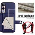 For vivo V50 Lite 4G Button Card Bag RFID Anti-theft Phone Case(Blue) - 3