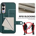 For vivo V50 Lite 4G Button Card Bag RFID Anti-theft Phone Case(Green) - 3