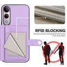 For vivo V50 Lite 4G Button Card Bag RFID Anti-theft Phone Case(Purple) - 3