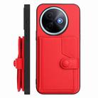 For vivo Y39 5G / Y300i Button Card Bag RFID Anti-theft Phone Case(Red) - 2