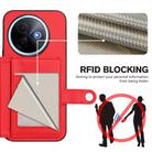 For vivo Y39 5G / Y300i Button Card Bag RFID Anti-theft Phone Case(Red) - 3