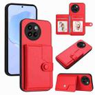 For Xiaomi Civi 4 Pro Button Card Bag RFID Anti-theft Phone Case(Red) - 1