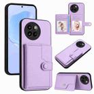 For Xiaomi Civi 4 Pro Button Card Bag RFID Anti-theft Phone Case(Purple) - 1