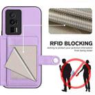 For Xiaomi Poco F5 Pro 5G Button Card Bag RFID Anti-theft Phone Case(Purple) - 3