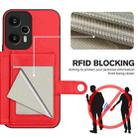 For Xiaomi Poco F5 5G Button Card Bag RFID Anti-theft Phone Case(Red) - 3