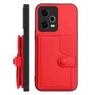 For Xiaomi Poco X5 Button Card Bag RFID Anti-theft Phone Case(Red) - 2