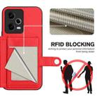 For Xiaomi Poco X5 Button Card Bag RFID Anti-theft Phone Case(Red) - 3