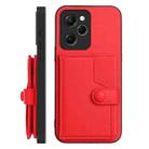 For Xiaomi Poco X5 Pro Button Card Bag RFID Anti-theft Phone Case(Red) - 2