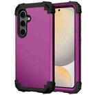 For Samsung Galaxy S24 FE 5G 3 in 1 Silicone Hybrid PC Shockproof Phone Case(Dark Purple Black) - 2