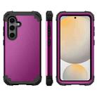 For Samsung Galaxy S24 FE 5G 3 in 1 Silicone Hybrid PC Shockproof Phone Case(Dark Purple Black) - 3