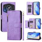 For Cubot A30 Multi-Card Slots Zipper Wallet Leather Phone Case(Purple) - 1