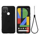 For Google Pixel 5 Pure Color Liquid Silicone Shockproof Full Coverage Case(Black) - 1