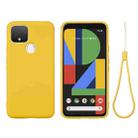 For Google Pixel 5 Pure Color Liquid Silicone Shockproof Full Coverage Case(Yellow) - 1