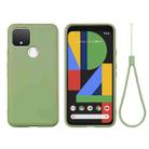 For Google Pixel 5 Pure Color Liquid Silicone Shockproof Full Coverage Case(Green) - 1