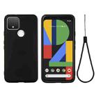 For Google Pixel 4a 5G Pure Color Liquid Silicone Shockproof Full Coverage Case(Black) - 1