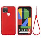 For Google Pixel 4a 5G Pure Color Liquid Silicone Shockproof Full Coverage Case(Red) - 1