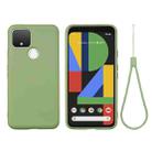 For Google Pixel 4a 5G Pure Color Liquid Silicone Shockproof Full Coverage Case(Green) - 1