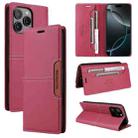 For iPhone 12 Pro Max GQUTROBE G01 RFID Anti-theft Leather Phone Case(Red) - 1