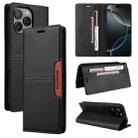 For iPhone 13 Pro Max GQUTROBE G01 RFID Anti-theft Leather Phone Case(Black) - 1