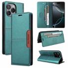 For iPhone 13 Pro Max GQUTROBE G01 RFID Anti-theft Leather Phone Case(Green) - 1