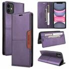 For iPhone 11 GQUTROBE G01 RFID Anti-theft Leather Phone Case(Purple) - 1