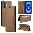 For iPhone 16 GQUTROBE G01 RFID Anti-theft Leather Phone Case(Brown) - 1