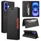 For iPhone 16 GQUTROBE G01 RFID Anti-theft Leather Phone Case(Black) - 1