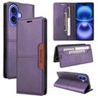 For iPhone 16 Plus GQUTROBE G01 RFID Anti-theft Leather Phone Case(Purple) - 1