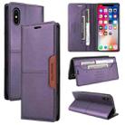 For iPhone XS / X GQUTROBE G01 RFID Anti-theft Leather Phone Case(Purple) - 1