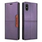 For iPhone XS / X GQUTROBE G01 RFID Anti-theft Leather Phone Case(Purple) - 2