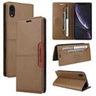 For iPhone XR GQUTROBE G01 RFID Anti-theft Leather Phone Case(Brown) - 1