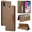 For iPhone XS Max GQUTROBE G01 RFID Anti-theft Leather Phone Case(Brown) - 1