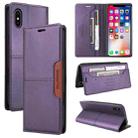 For iPhone XS Max GQUTROBE G01 RFID Anti-theft Leather Phone Case(Purple) - 1