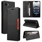 For iPhone 16e GQUTROBE G01 RFID Anti-theft Leather Phone Case(Black) - 1
