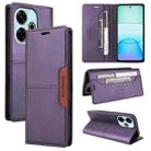 For Redmi 13 4G GQUTROBE G01 RFID Anti-theft Leather Phone Case(Purple) - 1